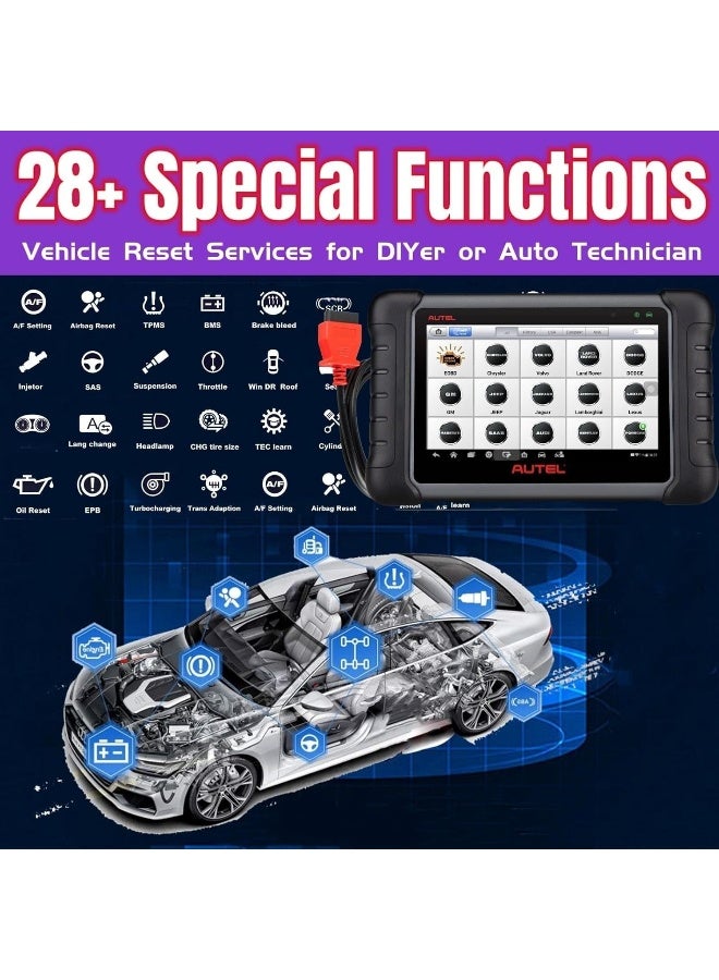 Autel Autel MaxiCheck MX808S: Portable Automotive Diagnostic Tool with Special Functions – Oil Reset, EPB, SAS, BMS, DPF, IMMO, TPMS – 7-inch LCD Touchscreen – Fast Quad-Core Processor – Comprehensive Vehicle Compatibility  - Image 2