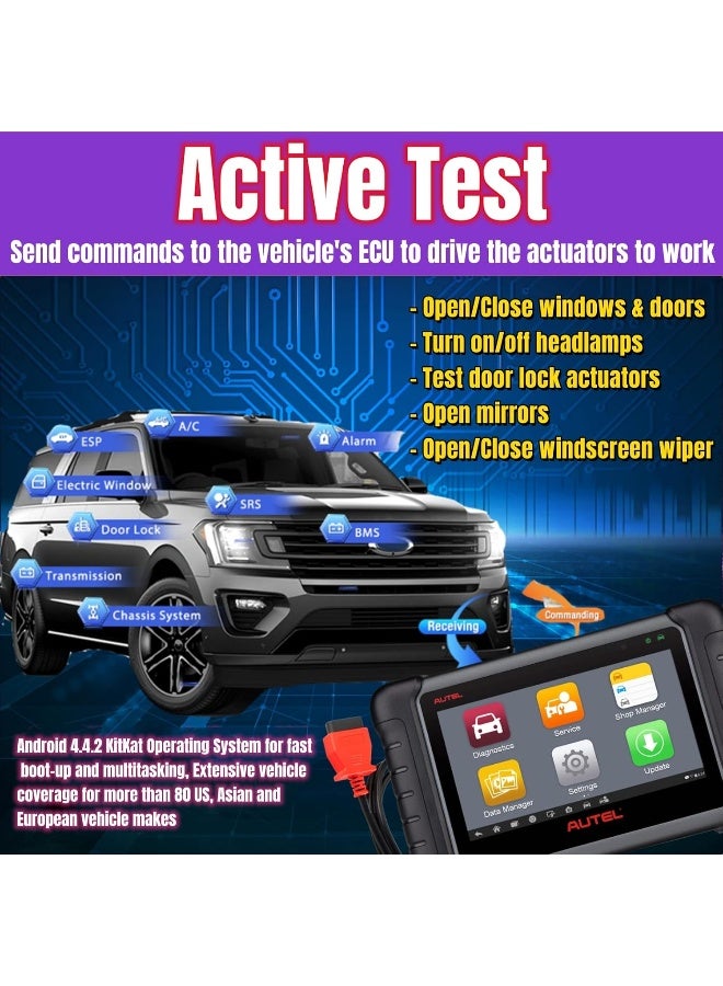 Autel Autel MaxiCheck MX808S: Portable Automotive Diagnostic Tool with Special Functions – Oil Reset, EPB, SAS, BMS, DPF, IMMO, TPMS – 7-inch LCD Touchscreen – Fast Quad-Core Processor – Comprehensive Vehicle Compatibility  - Image 3