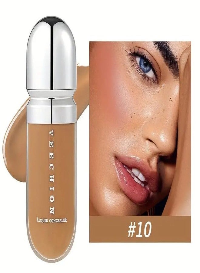 12-Shade Full Coverage Long Lasting Concealer, Waterproof Liquid Foundation For All Skin Types, Matte Finish, Buildable Coverage (10, 8ml) - Image 2