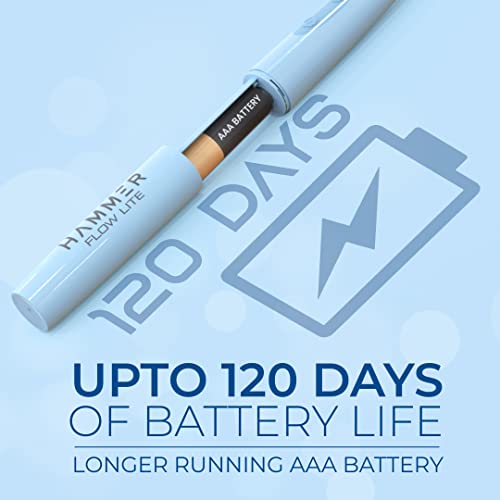 HAMMER Flow Lite Electric Toothbrush for Adults with 120 Days Battery Backup, Water resistant, Super-Soft Bristles (Blue) - Image 4