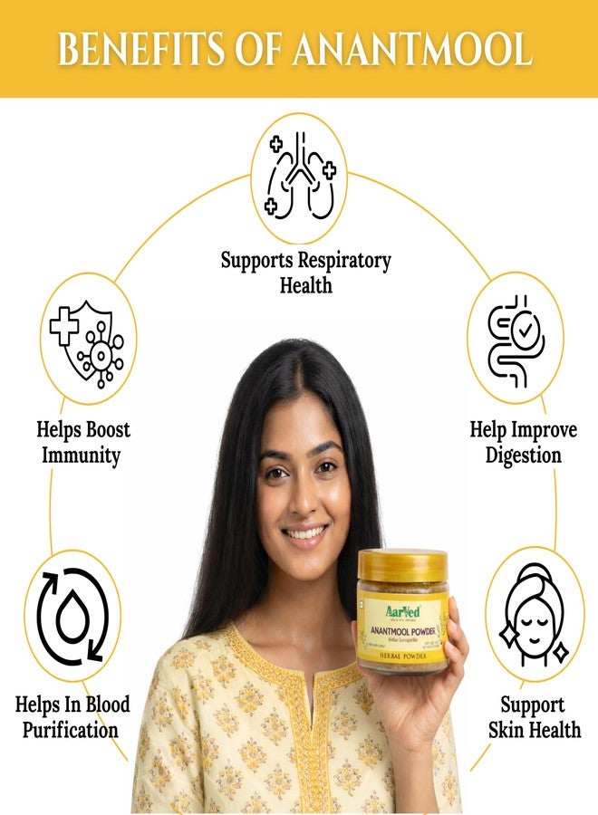 AarVed Anantmool Powder (150g) - Indian Sarsaparilla Root Powder (Hemidesmus Indicus/Nannari/Anantha/Sugandhi Veru)- Herbal Supplement for Skin & Hair Care. - Image 3