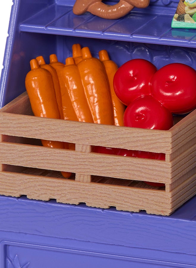 باربي دمية تيريزا وباربي وصفة الصداقة مع مجموعة ألعاب، ثيم ماليبو في السوق مع 11 إكسسوار بما في ذلك كشك السوق والطعام - Image 4