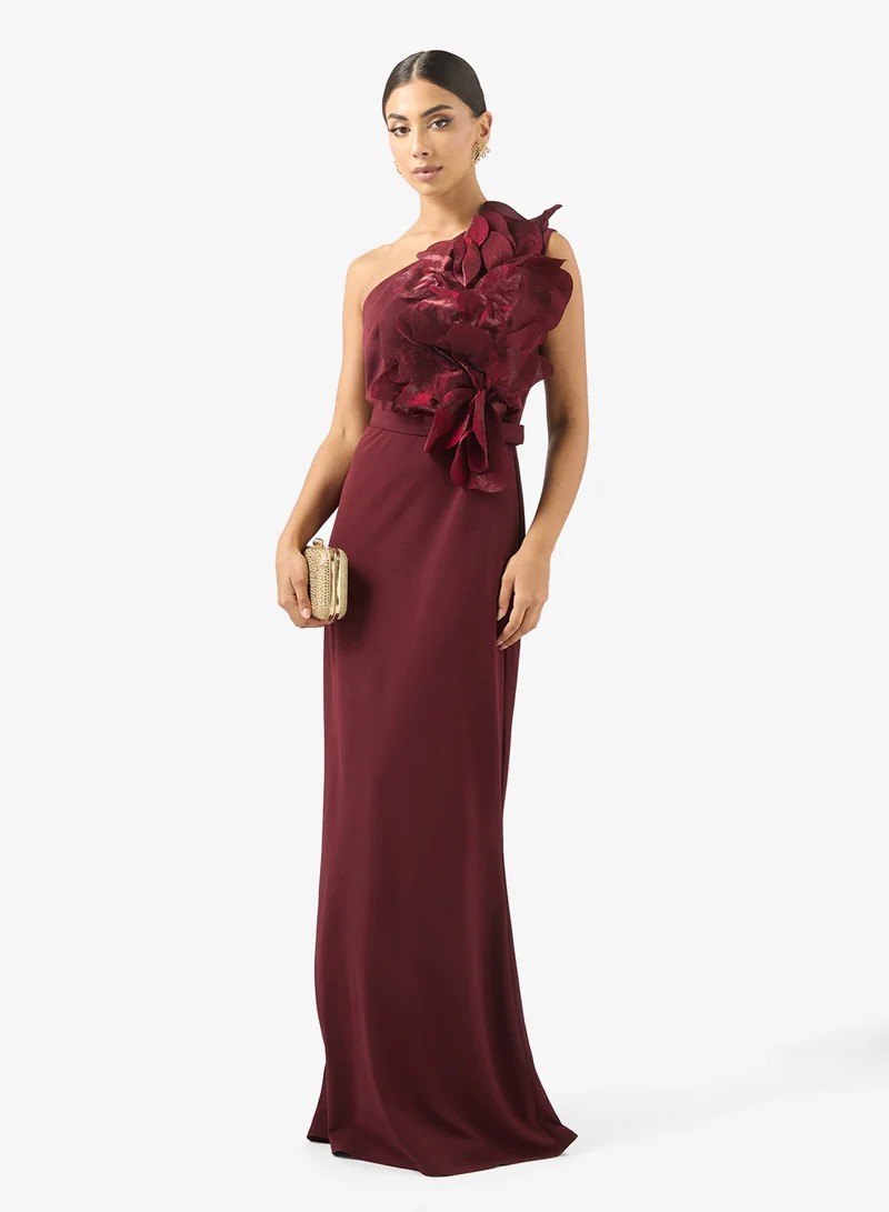 Iyra  On Shoulder Frill Detail Maxi Dress for Women | Best Price UAE