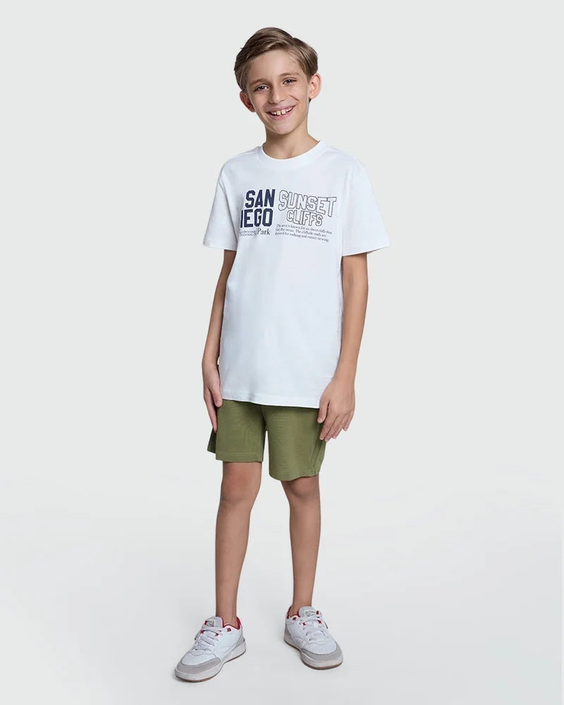 Ovs Classic Mod C White Tee For Boys – OVS