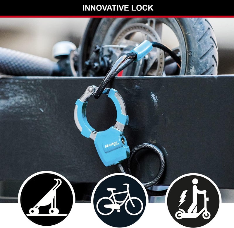 Master Lock 8275EURDPROBLU Cable Bike Lock with Cuff - 1 Meter, Blue - Image 2