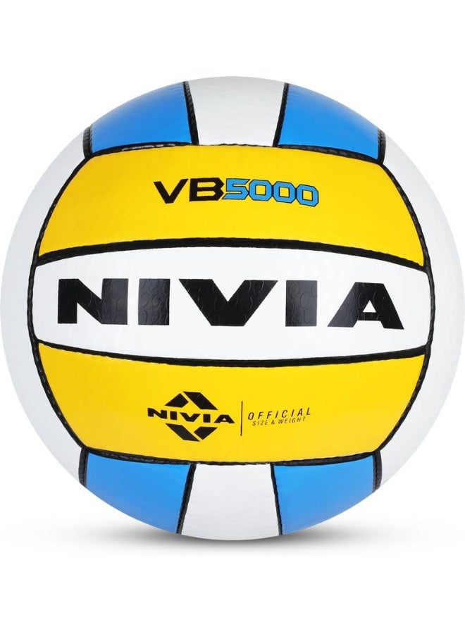 Nivia NIVIA PU - 5000 Volleyball - Size: 4  (Standard, Pack of 1, White, Blue, Yellow) - Image 1