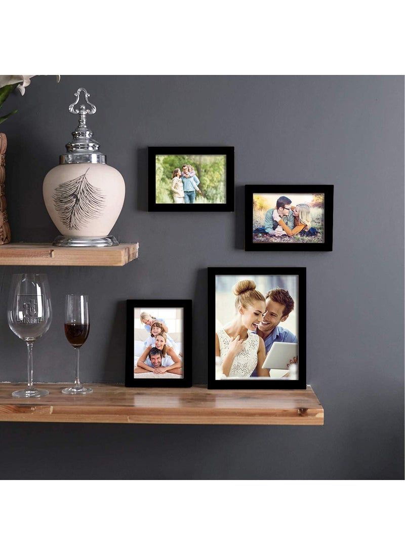 Art Street Art Street Photo Frame For Wall Set of 4 Black Picture Frame For Home and Office Decoration, Size -8x10, 5x7 Inches  - Image 1
