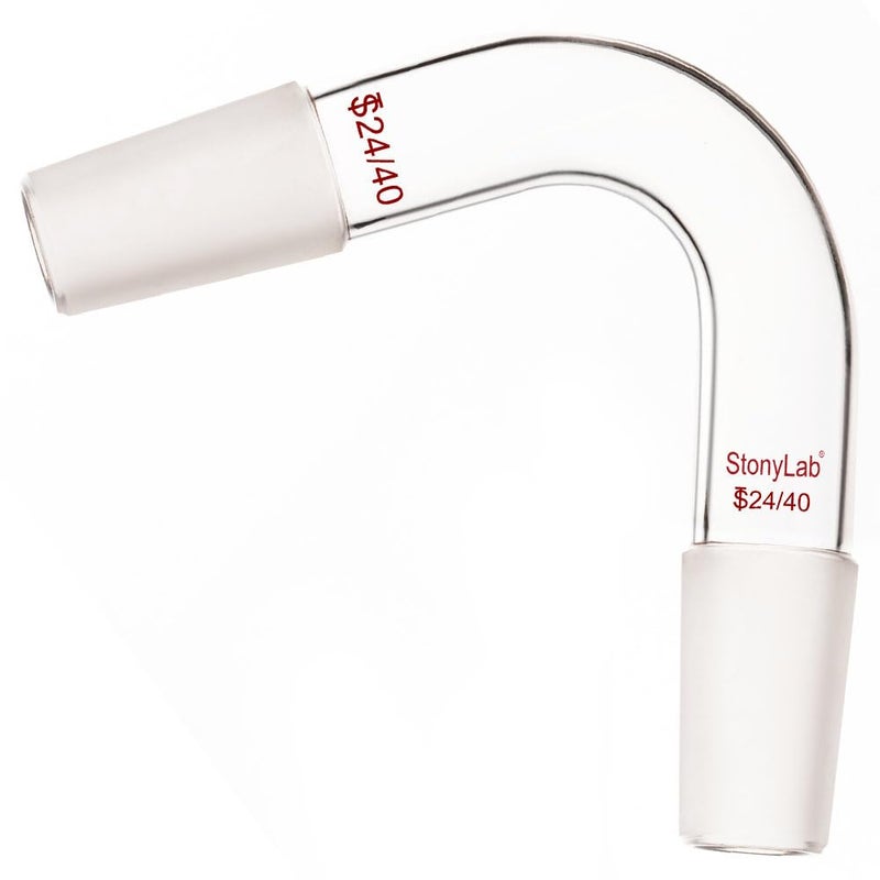 stonylab Glass 75 Degree Distillation Adapter, Borosilicate Glass Bent Adapter with 24/40 Inner Joints for Laboratory Lab Supply - Image 1
