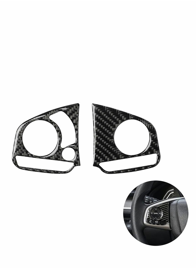 Generic - Carbon Fiber Steering Wheel Button Sticker Frame, Which Compatible with Honda Civic 10th Gen 2016-2019 Auto Accessories Interior Modification - Image 1