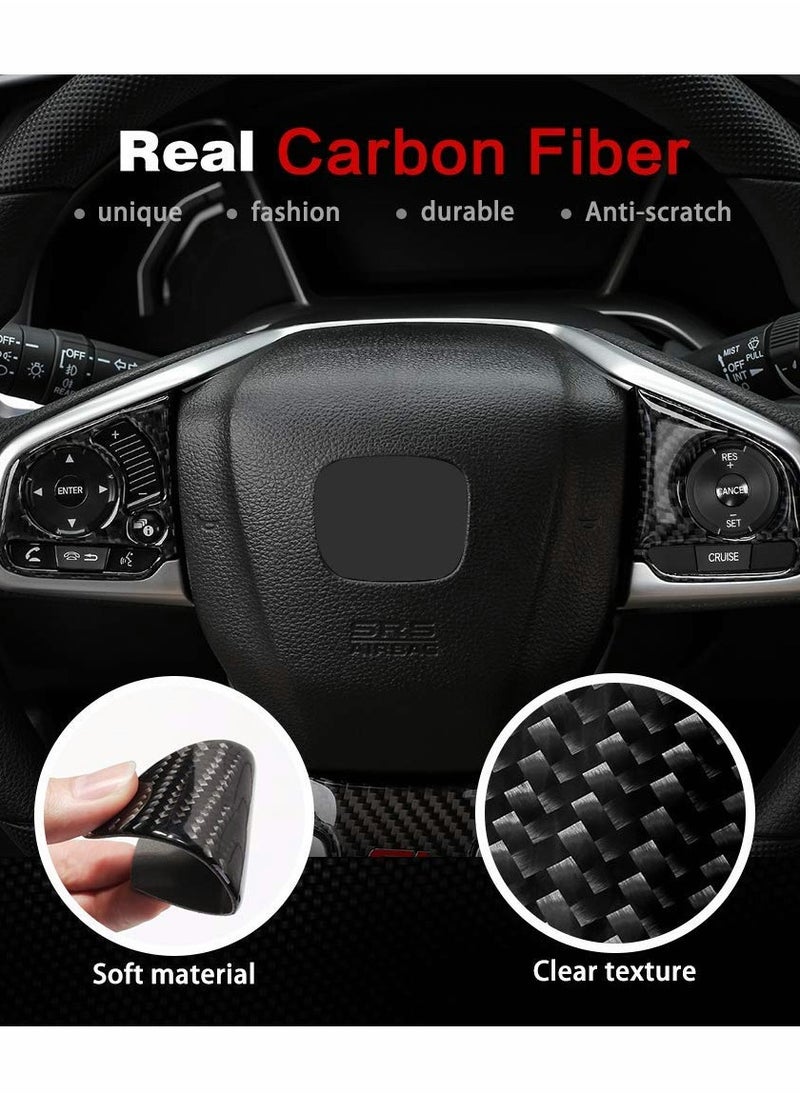 Generic - Carbon Fiber Steering Wheel Button Sticker Frame, Which Compatible with Honda Civic 10th Gen 2016-2019 Auto Accessories Interior Modification - Image 1