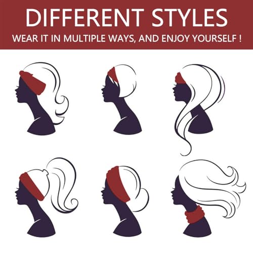 Obtheleg 2pcs Hair Bands For Women, Stretchy Wide Headband For Women, Twisted Knot Bohemian Large Hairband, Head Band Hair Accessories Wear For Yoga, Fashion, Working Out, Travel Or Running - Image 4
