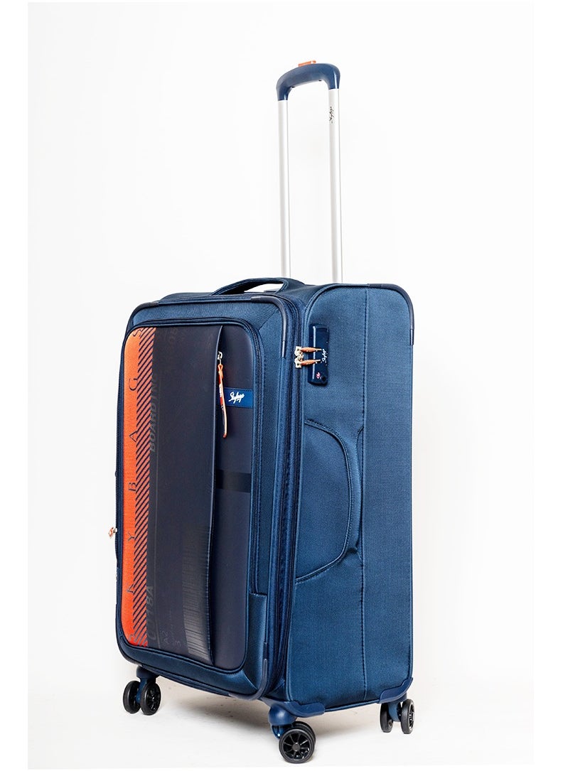 Skybags - Airway Pro Expandable Soft Body Luggage Set with Smooth Dual Wheels Trolley Bags, Polyester Material , TSA Lock, Cabin| Medium| Large- Blue - Image 1