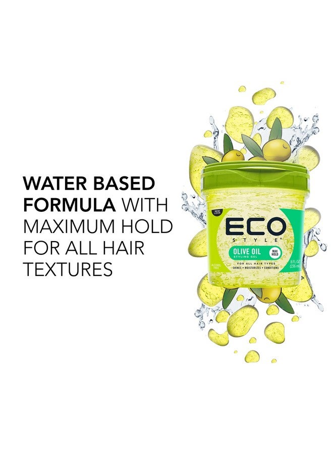 Eco Style Gel Olive Oil Styling - Adds Shine and Tames Split Ends - Delivers Moisture to Scalp - Nourishes And Repairs - Provides Weightless and Superior Hold - Ideal for all Hair - 8 oz - Image 4