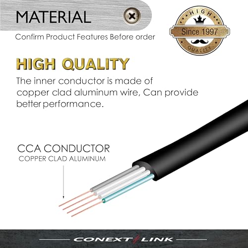 Conext Link RJ11 4P4C Modular Telephone Handset Cable Receiver Coil Cord Wire (7 Feet, black) - Image 2
