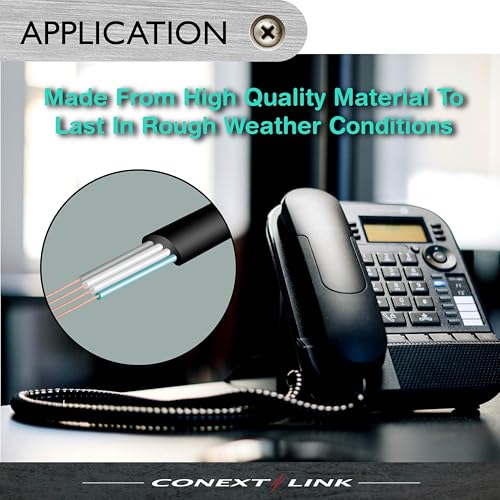 Conext Link RJ11 4P4C Modular Telephone Handset Cable Receiver Coil Cord Wire (7 Feet, black) - Image 5