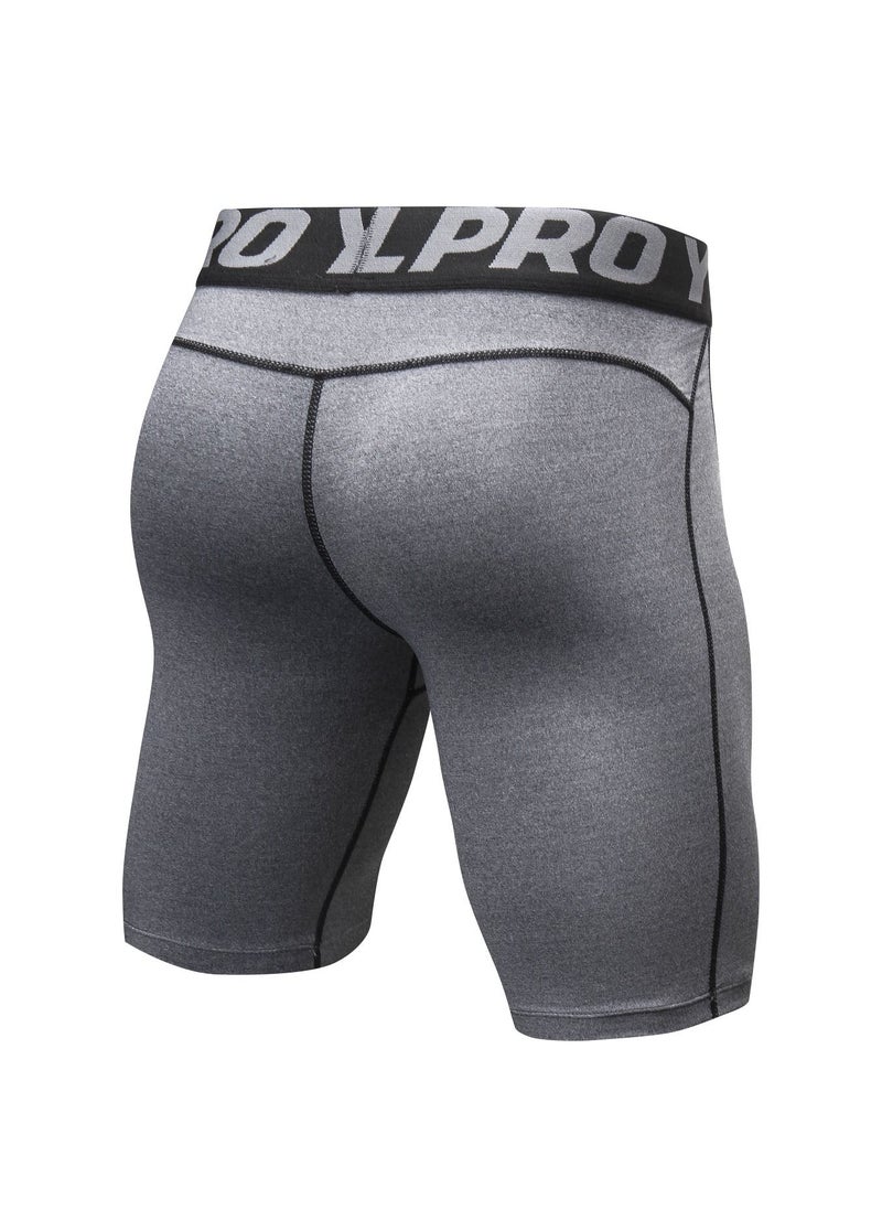 Loquat Men Quick Dry Breathable Elastic Shorts Grey  - Image 2