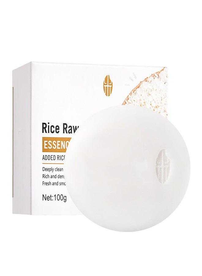 AKARY Rice Soap Handmade Rice Soap, Bath Soap Rice Water Face Wash with Goat's Milk Essence, Moisturizing, Deep Clean, Hydrating, Soften Skin, Even Tone Cleansing Bar, for Bath, Hands, Face - Image 1