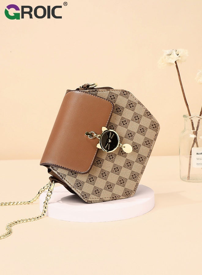 GROIC Women's Crossbody Bag Shoulder Bag with Adjustable Wide Strap, Plaid Pattern Crossbody Purse, Simple and Stylish Mini HandBag Trendy Small Shoulder Bag, Women's Travel Bag - Image 4