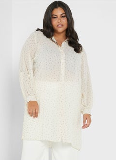 Vero Moda Curve Longline Printed Shirt Dress  - Image 1