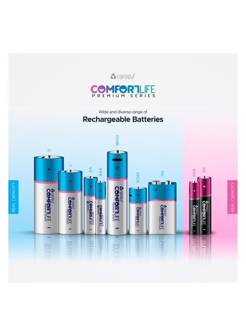 AAA Rechargeable batteries set/4, lithium-ion, Type-C charging 5VDC/250mA, with 4in1 cable, 1.5V, 580mAh, 880mWh