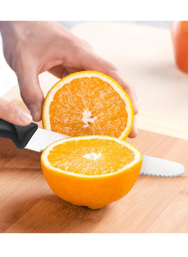 طقم سكاكين 3 قطع من الستانلس ستيل بمقبض أسود متعدد الاستخدام - Image 2