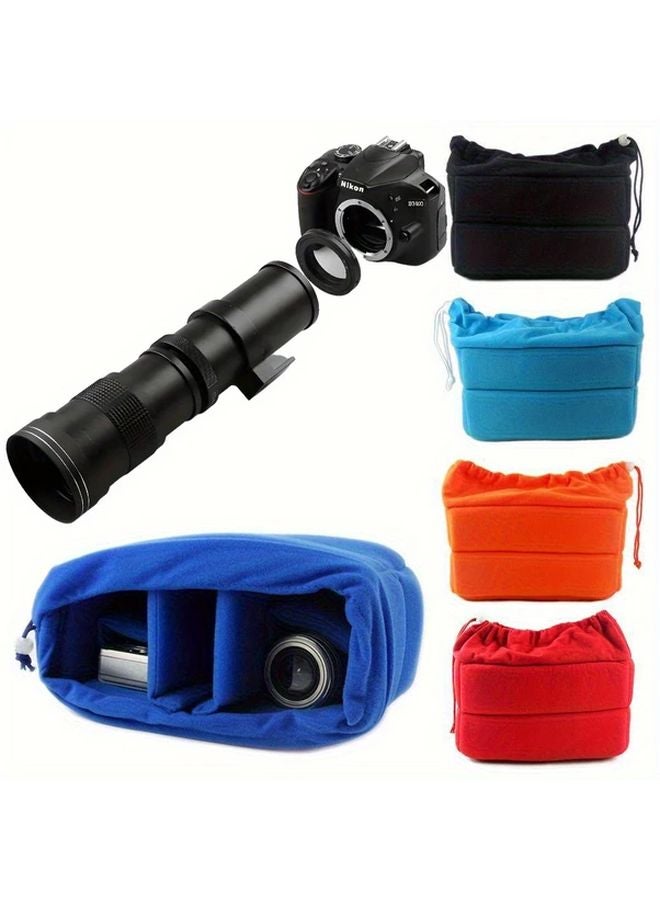 Black Padded Velvet Camera Case Shockproof Lens Protection for Canon Nikon Sony - Image 2