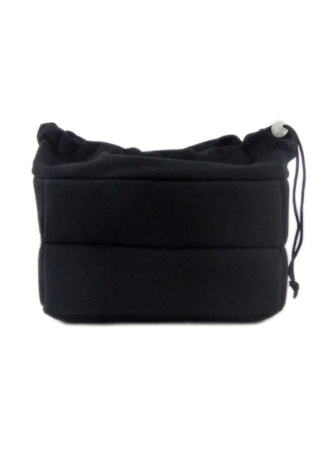 Black Padded Velvet Camera Case Shockproof Lens Protection for Canon Nikon Sony - Image 1