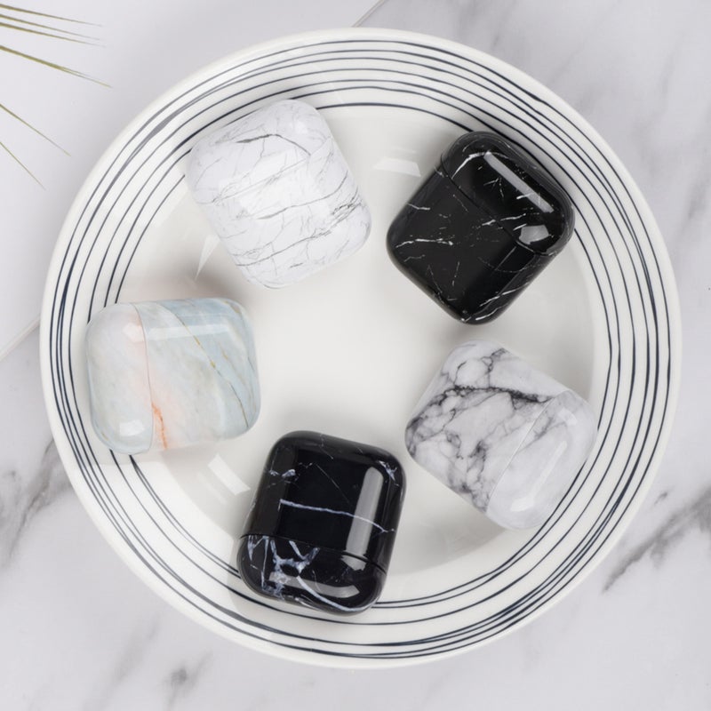 2pcs Earphone Protector PC Marbling Full Protective Headset Case Hard Cover Compatible for AirPods 1/2 (S03) - Image 3