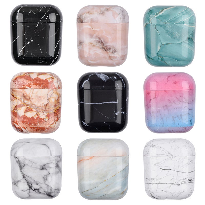 2pcs Earphone Protector PC Marbling Full Protective Headset Case Hard Cover Compatible for AirPods 1/2 (S03) - Image 4