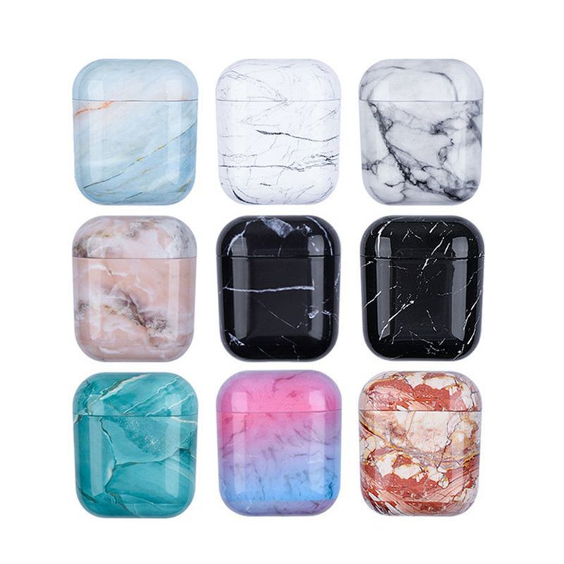 2pcs Earphone Protector PC Marbling Full Protective Headset Case Hard Cover Compatible for AirPods 1/2 (S03) - Image 5