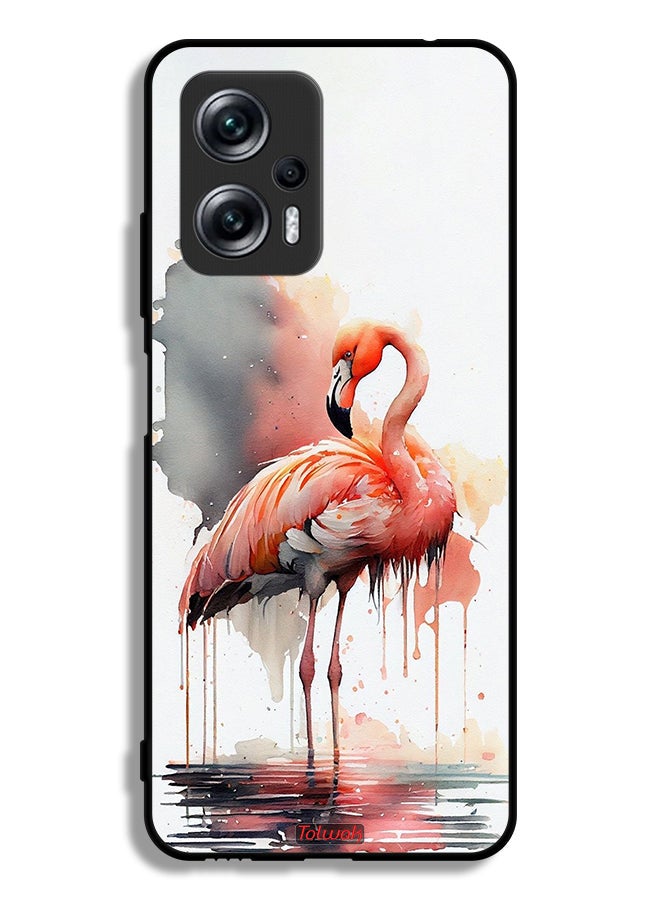 Tolwak Xiaomi Redmi Note 11T Pro 5G Protective Case Cover Tropical Watercolor Art - Image 2