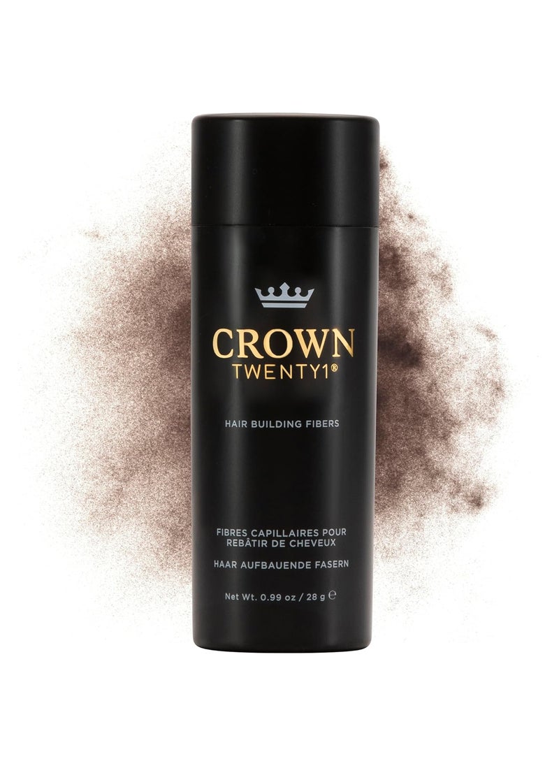 CROWN HAIR FIBERS CROWN Hair Building Fibers (28g) - Instantly Cover Fine & Thinning Hair for a Thicker, Fuller Look - A Natural Keratin Concealer - 13 Shades for Men & Women - Medium Brown 