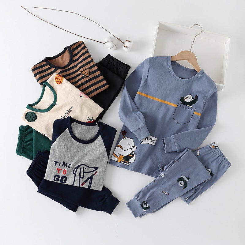 Children'S Thermal Underwear Two-Piece Set Big Children'S Cotton Autumn Clothes Suit For Boys And Girls - Image 5