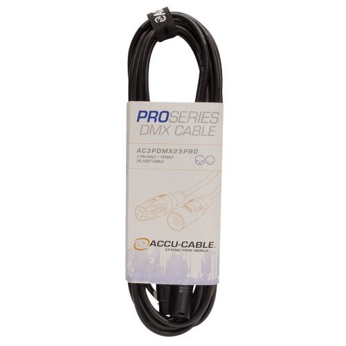 ADJ Accu Cable, PRO Series DMX Stage Light Cable, 3 Pin Connection AC3PDMX25PRO (25 FT) - Image 1