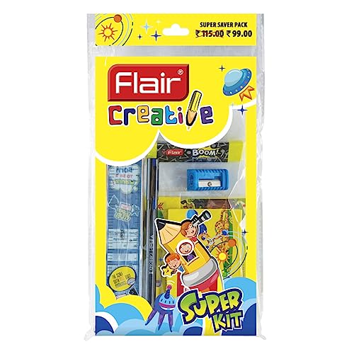 FLAIR Creative Series Super Smart Kit | Combination Smart Kit for Your Creative Need | Use for Writing, Colouring, Drawing & Shading | Stationery Kit Ideal for Gifting | Pack of 1 Kit - Image 2