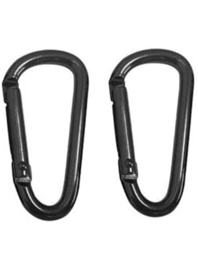 Stealodeal StealODeal Black Aluminium Carabiner Clip Hook Keychain Buckle for Outdoor Carabiner  (Black)  - Image 1