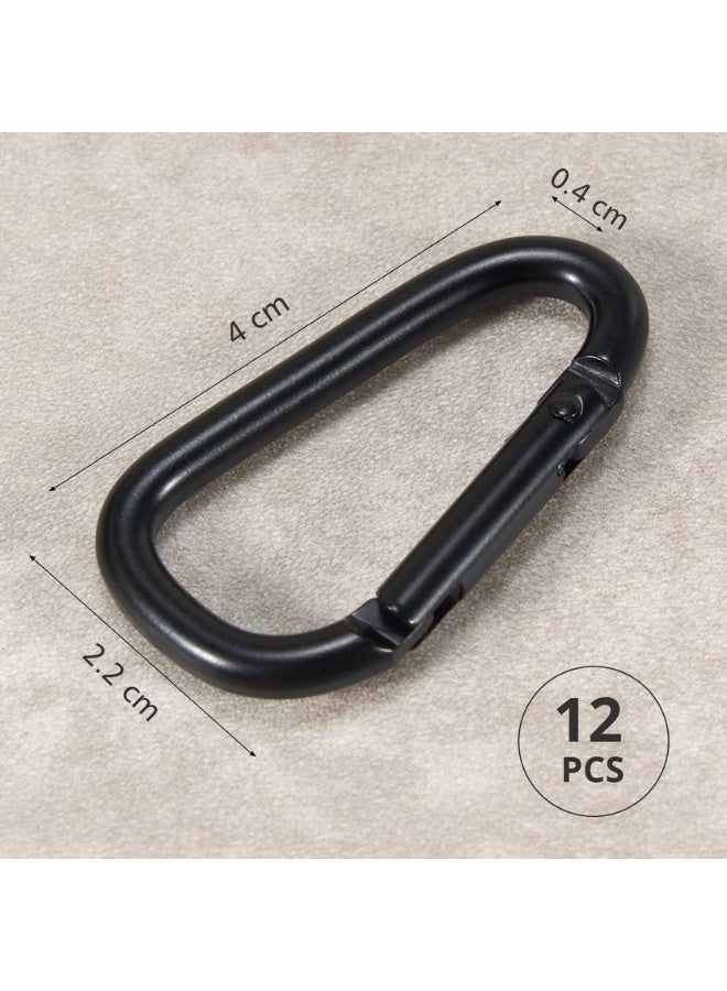 Stealodeal StealODeal Black Aluminium Carabiner Clip Hook Keychain Buckle for Outdoor Carabiner  (Black)  - Image 2