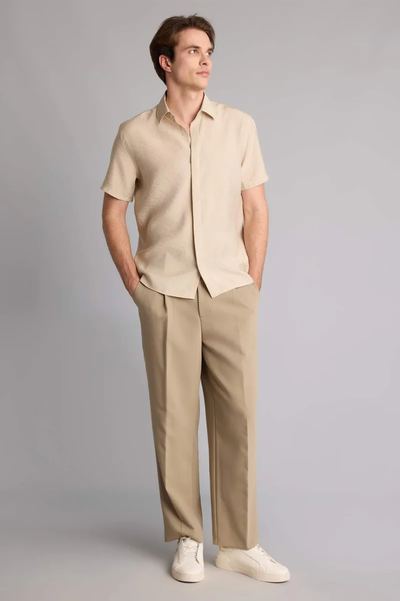 Defacto  Regular Fit Modal Short Sleeve Shirt for Men | Best Price UAE