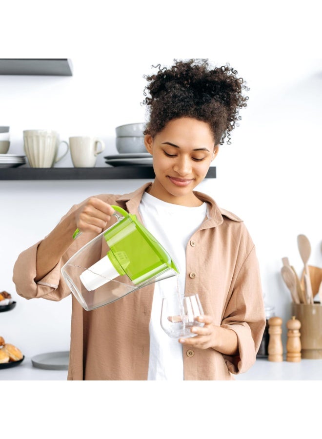 Aquaphor Water Filter Jug Smile, Space-saving, Lightweight Fridge door fit 2.9L Capacity 1 X A5 350L Filter Included Reduces Limescale Chlorine & Microplastics (Green) - Image 2