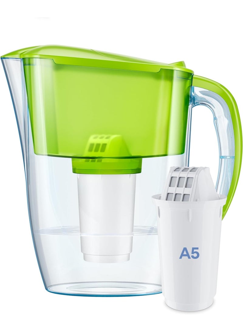 Aquaphor Water Filter Jug Smile, Space-saving, Lightweight Fridge door fit 2.9L Capacity 1 X A5 350L Filter Included Reduces Limescale Chlorine & Microplastics (Green) - Image 3