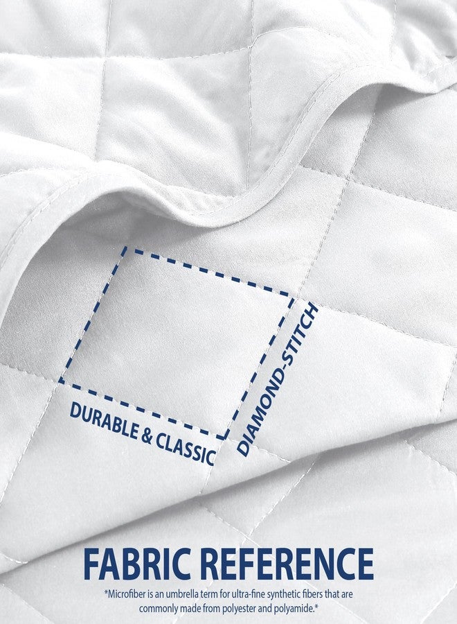 كاثي هوم طقم لحاف أساسي من الألياف الدقيقة بنمط ماسي من 3 قطع من كاثاي هوم، مناسب لجميع الفصول، أبيض، مقاس توين/توين إكس إل - Image 3