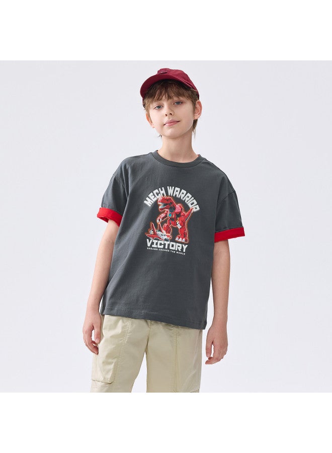 Balabala Moisture-wicking Quick-dry Cotton Boys' Short-sleeve T-shirt - 2025 New Summer Thin Base Layer Kids' Wear - Image 3