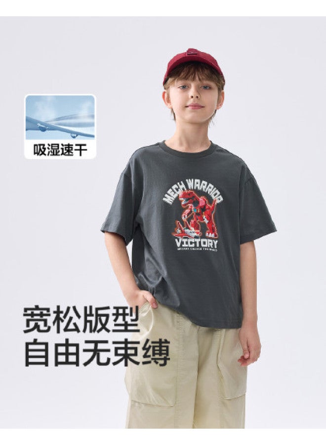 Balabala Moisture-wicking Quick-dry Cotton Boys' Short-sleeve T-shirt - 2025 New Summer Thin Base Layer Kids' Wear - Image 1