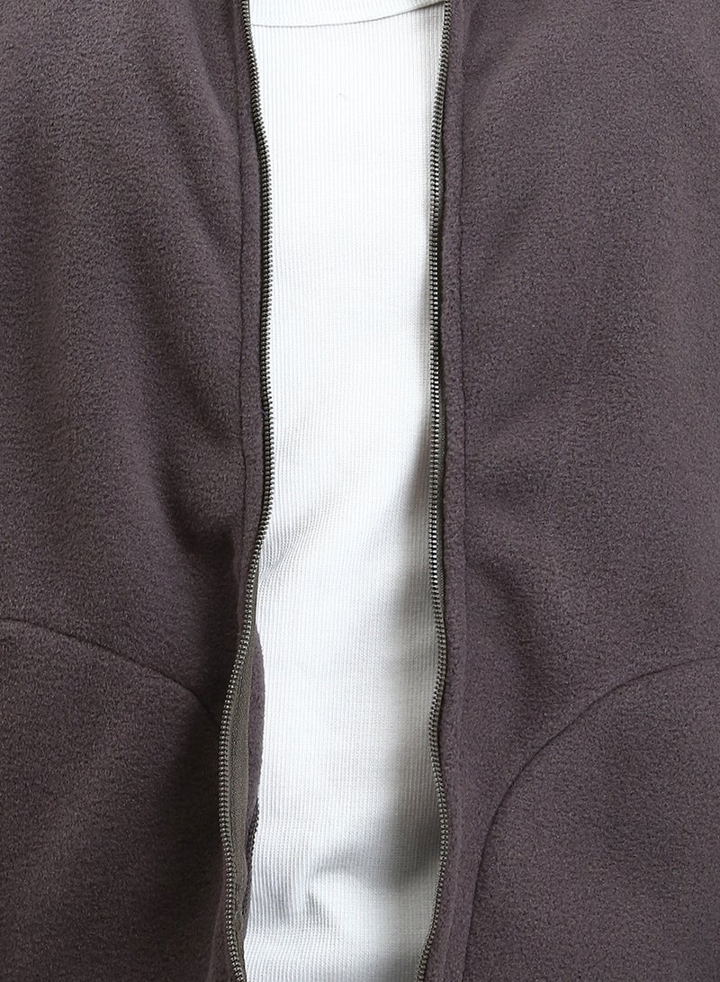 RAVIN Men Bi Tone Stand Collar Ziipped Jacket - Image 3