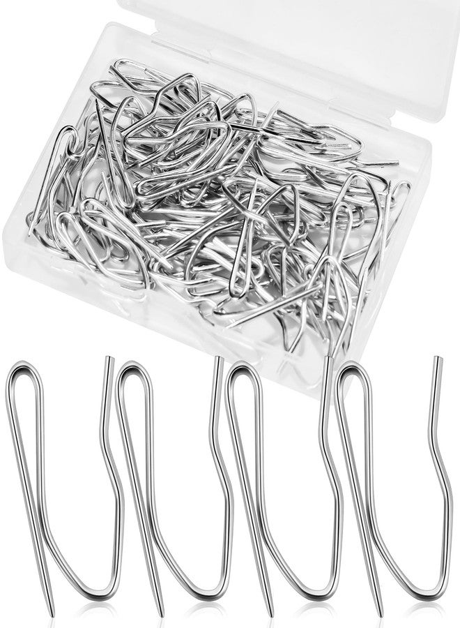 Junreox 1.25IN Curtain Hooks for Drapes, 58PCS Premium Rustproof Metal Drapery Hooks Pins for Header Type Window/Door/Shower/RV Curtains, Not for Tap-Top/Grommet Top/Red-Pocket Curtains - Image 1