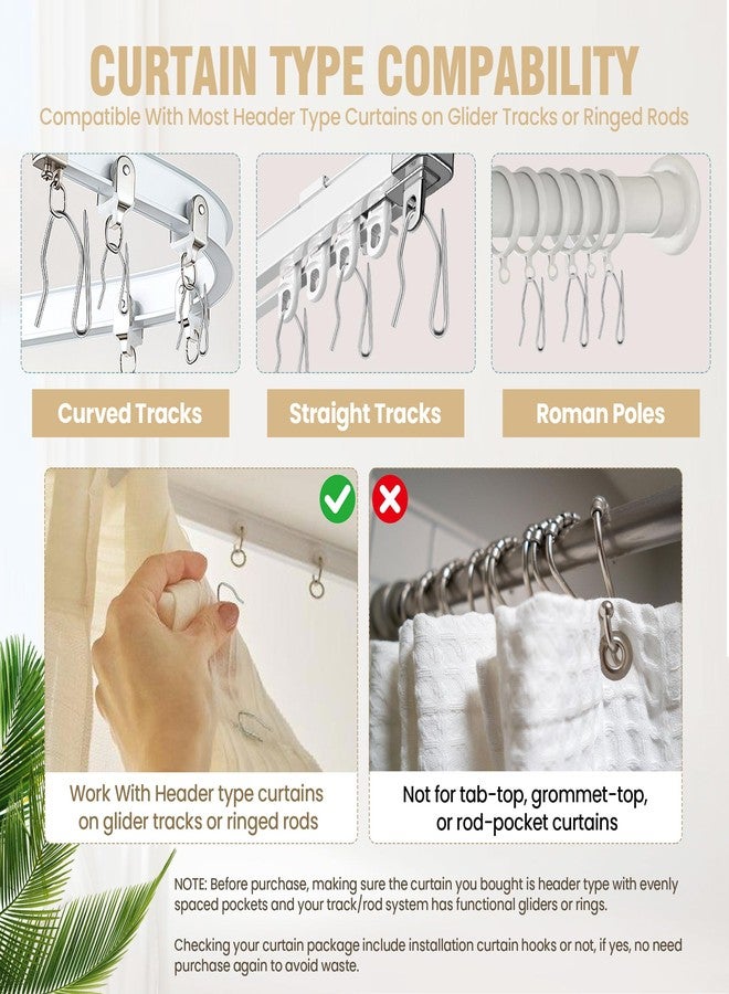 Junreox 1.25IN Curtain Hooks for Drapes, 58PCS Premium Rustproof Metal Drapery Hooks Pins for Header Type Window/Door/Shower/RV Curtains, Not for Tap-Top/Grommet Top/Red-Pocket Curtains - Image 3