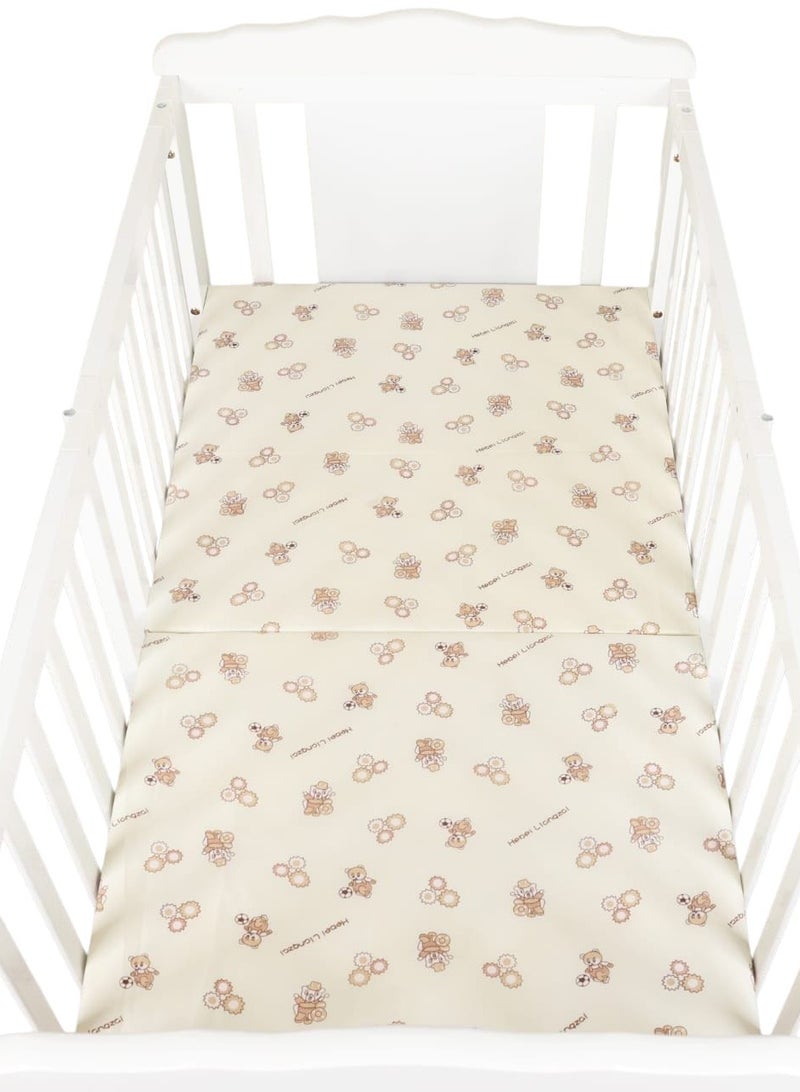 KM Foldable Wooden Baby Crib 120×60 cm with Mosquito Net and Wheels for Easy Mobility - Image 3