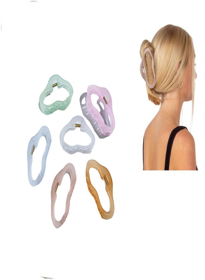 ZUGAD Mini butterfly for girl, Half Hair Ponytail Holder, Hollow Out Cloud Shaped Hair Claw Clips Trendy Non Slip Hair Grab Clips Ponytail Holders For Women And Girls. (4 pc, Multi Color) - Image 1