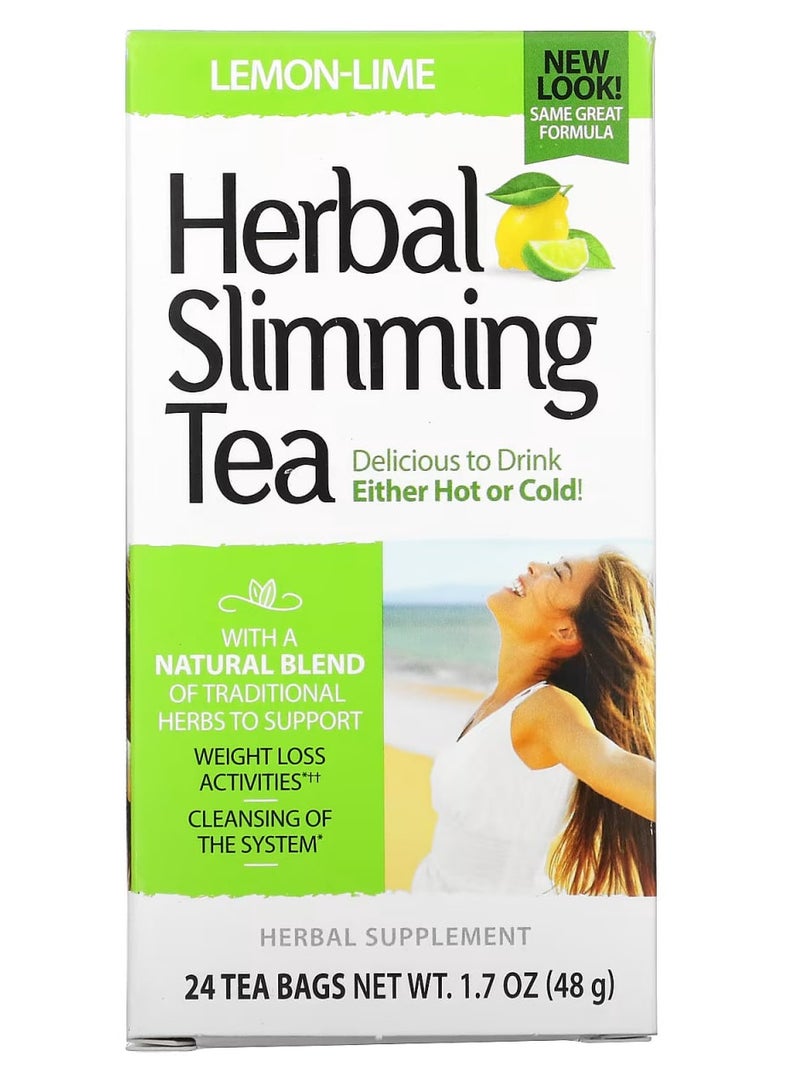 21st Century erbal Slimming Tea Lemon-Lime - Caffeine Free 24 Tea Bags - Image 1