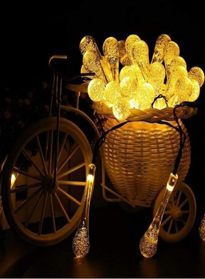 XERGY Waterdrop String Lights Outdoor 10ft 14 LED, Teardrop Water Drop String Lights Warm White,LED Outdoor Lights for Diwali Home Garden Patio Yard Tree Party Wedding Christmas Decoration - Image 2